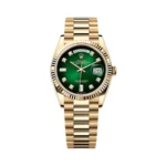 Rolex Day-Date 128238-0069 Green Ombre Yellow Gold 36mm Women’s Watch