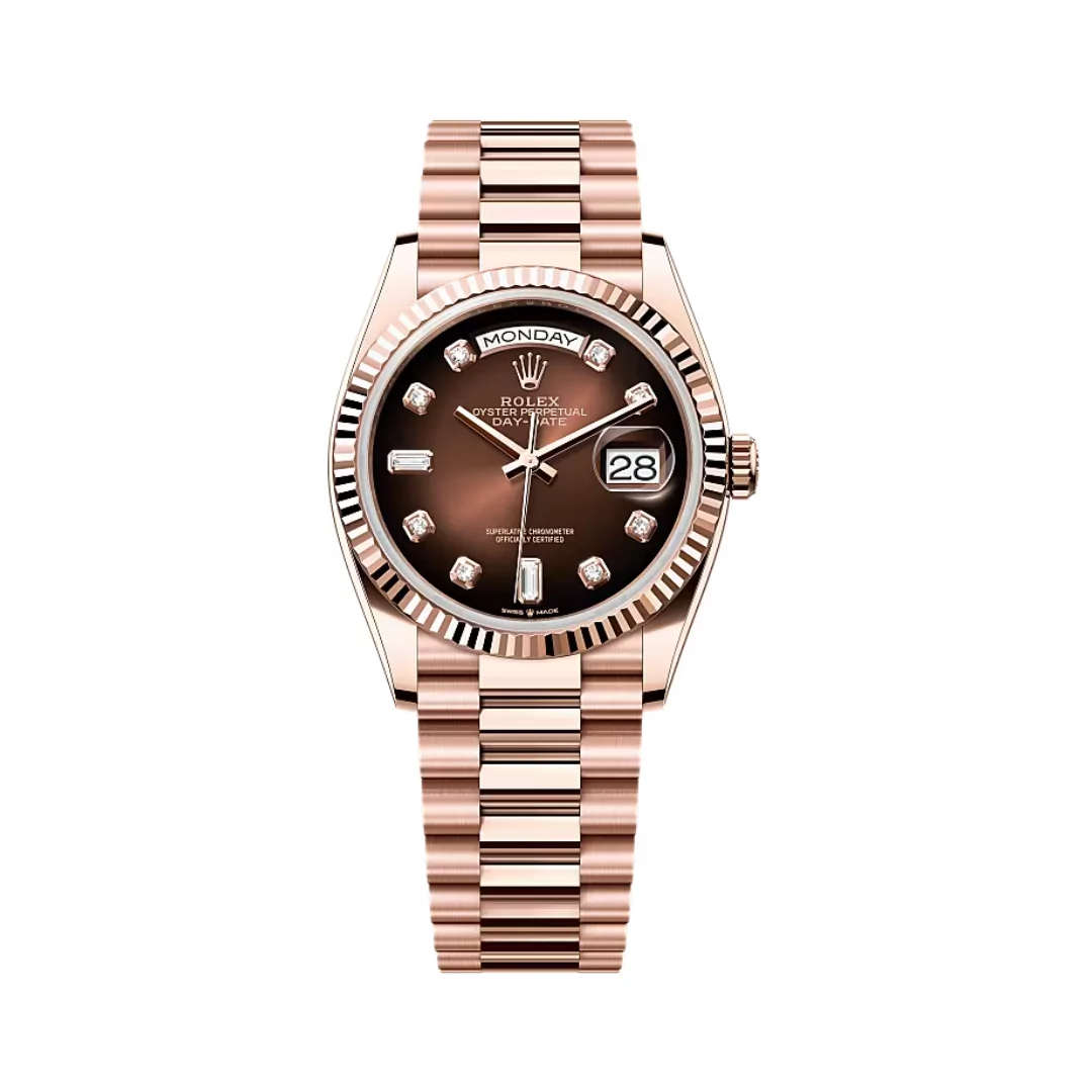 Untitled-design-2025-06-26T115245.227.png Rolex Day-Date 128235-0037 Brown Ombre Everose Gold 36mm Women’s Watch - Image 1