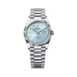 Rolex Day-Date 128236-0009 Ice Blue Platinum 36mm Women’s Watch