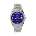 Rolex Day-Date Lapis Lazuli 128349RBR White Gold Blue Dial 36mm Women’s Watch