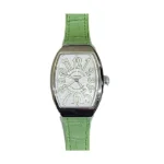 Franck Muller V 32 SC AT FO AC VE Vanguard White Dial Automatic 32mm Light Green Strap Ladies Watch