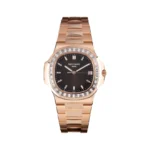 Patek Philippe Nautilus 5723/1R-010 Automatic Rose Gold Baguette Diamond Bezel 40mm Brown Dial Men’s Watch