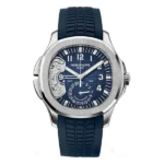 Patek Philippe Aquanaut 5650G-001 Advanced Research 40.8Mm Travel Time Blue Dial 18K White Gold