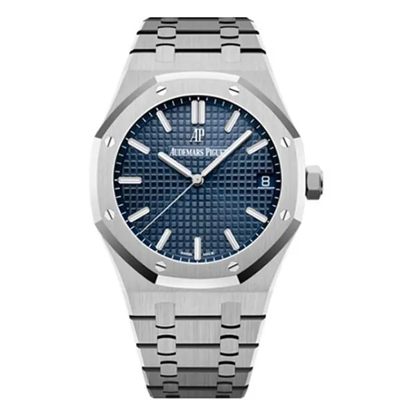blue-blue.jpg Audemars Piguet Royal Oak 15500St.Oo.1220St.01 Blue Index Self- Winding 41Mm Stainless Steel Men’S Watch - Image 1