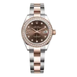 Rolex Datejust 279381Rbr Chdo Chocolate Diamond Ix Dial Diamond Paved Bezel 28Mm Rose Gold & Stainless Steel Ladies Watch