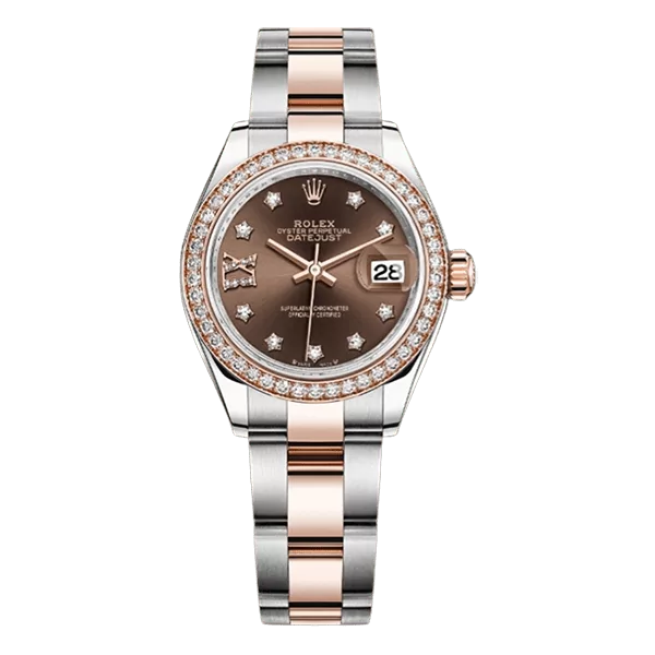 choco-star-Edited.png Rolex Datejust 279381Rbr Chdo Chocolate Diamond Ix Dial Diamond Paved Bezel 28Mm Rose Gold & Stainless Steel Ladies Watch - Image 1