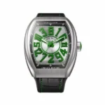 Franck Muller Vanguard Crazy Hours Green Dial 44Mm Grey Brushed Titanium Men’S Watch V 45 Ch Br (Gr)