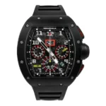 Richard Mille Rm 011 Ca Felipe Massa Flyback Chronograph Carbon Skeleton Dial 50Mm Black Rubber Strap Men’S Watch