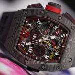 Richard Mille Rm II -02 Ca Tpt Rms Gmt Flyback Chronograph 12Th Anniversary 1St Boutique Edition Black Rubber Straps Men’S Watch