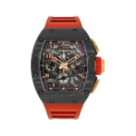 Richard Mille RM 011 AO RG-CA F1 Lotus Romain Grosjean 50mm x 40mm NTPT Carbon Red Rubber Straps Men’s Watch