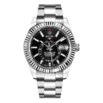 Rolex Sky Dweller 326934 Bk Black Indices Dial White Gold Bezel 42Mm Stainless Steel Oyster Bracelet