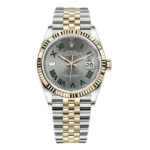 Rolex Datejust 126233-0035 Slate Grey Green Roman Dial 36Mm Stainless Steel And 18K Yellow Gold Ladies Watch